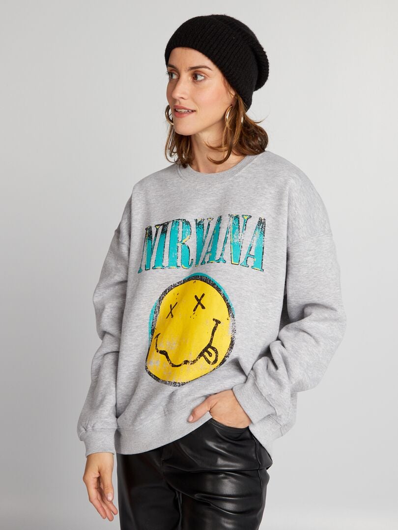 Bluza z nadrukiem Nirvana – SZARA
