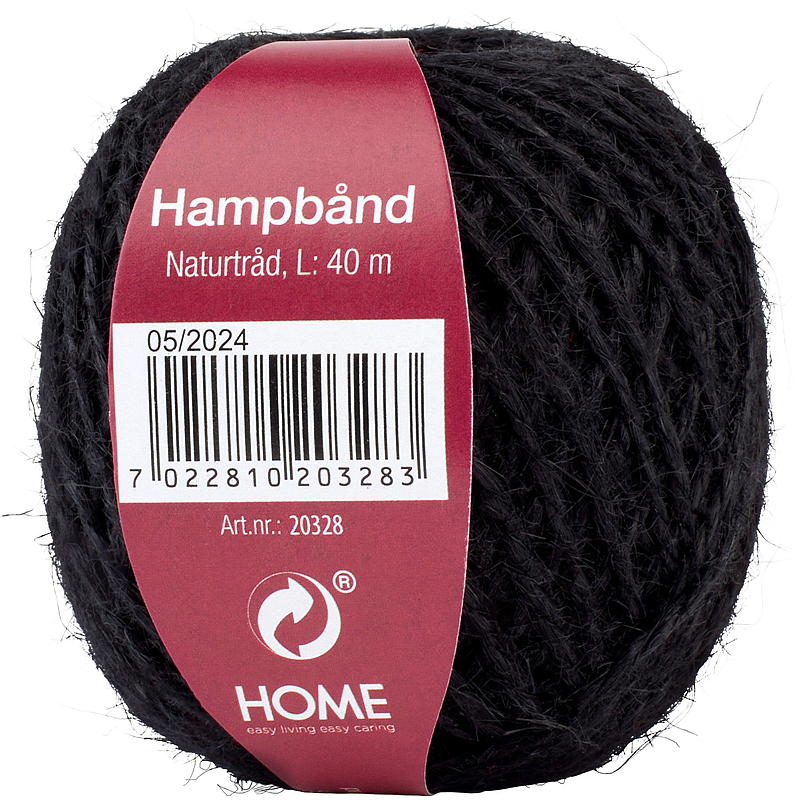 Hjemmebånd hamp 40 mx 2 mm naturlig