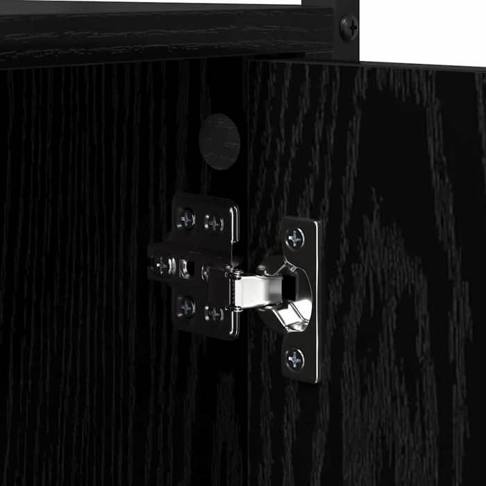 (Promotion octo)Meuble pour machine à laver/buanderie//salle de bain - design simple - Chêne noir 68 x 48,5 x 194 cm fg406635