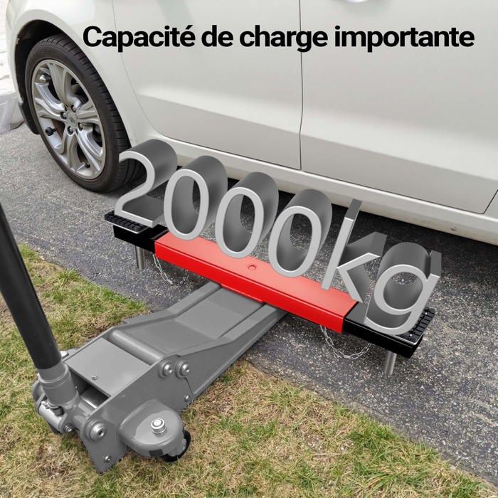 Wiltec Traverse de levage pour cric, capacité de charge 2000 kg, Réglable, avec Patins en Caoutchouc, Véhicules Atelier Garage