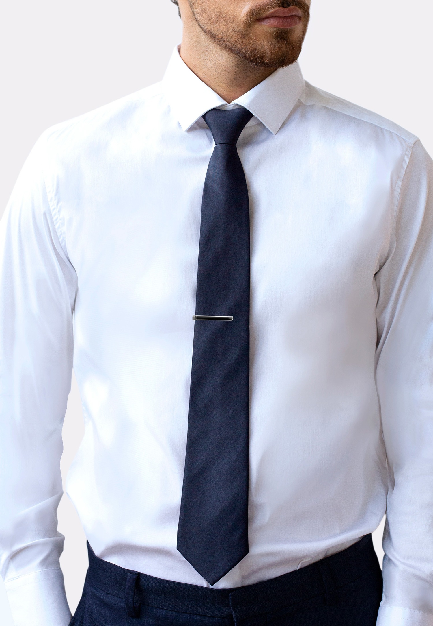 KUZZOI Kuzzoi Épingle à cravate Hommes Émail Noir Argent Sterling 925 Tenue de soirée