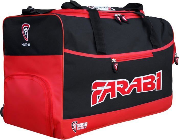 Sac de Sport - Farabi Sports - Rouge - Polyester Résistant - 4 Poches Zippées - Design Moderne