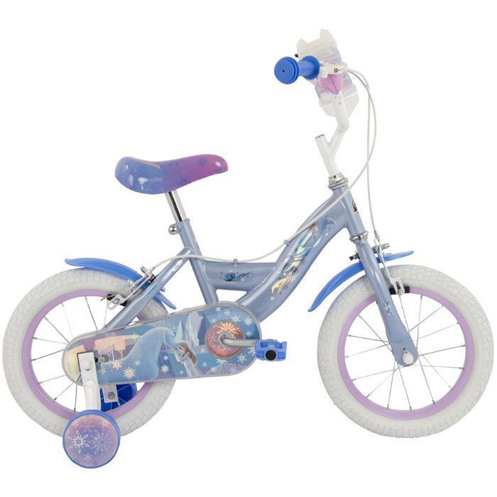 Disney Frozen kinderfiets - 35,5 cm wielen - Leeftijd 4 tot 6 jaar - 2 remmen - Zijwieltjes - Blauw - HUFFY product