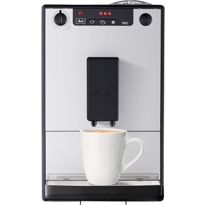 Máquina de café MELITTA Solo em grãos e xícaras - Prata pura