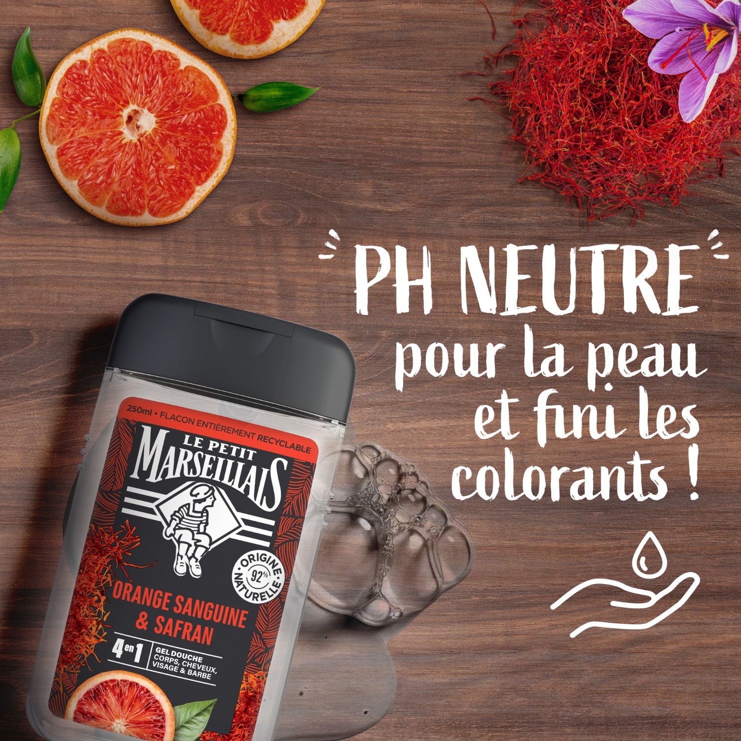 Le Petit Marseillais DOUCHE HOMME ORANGE SANGUINE & SAFRAN
