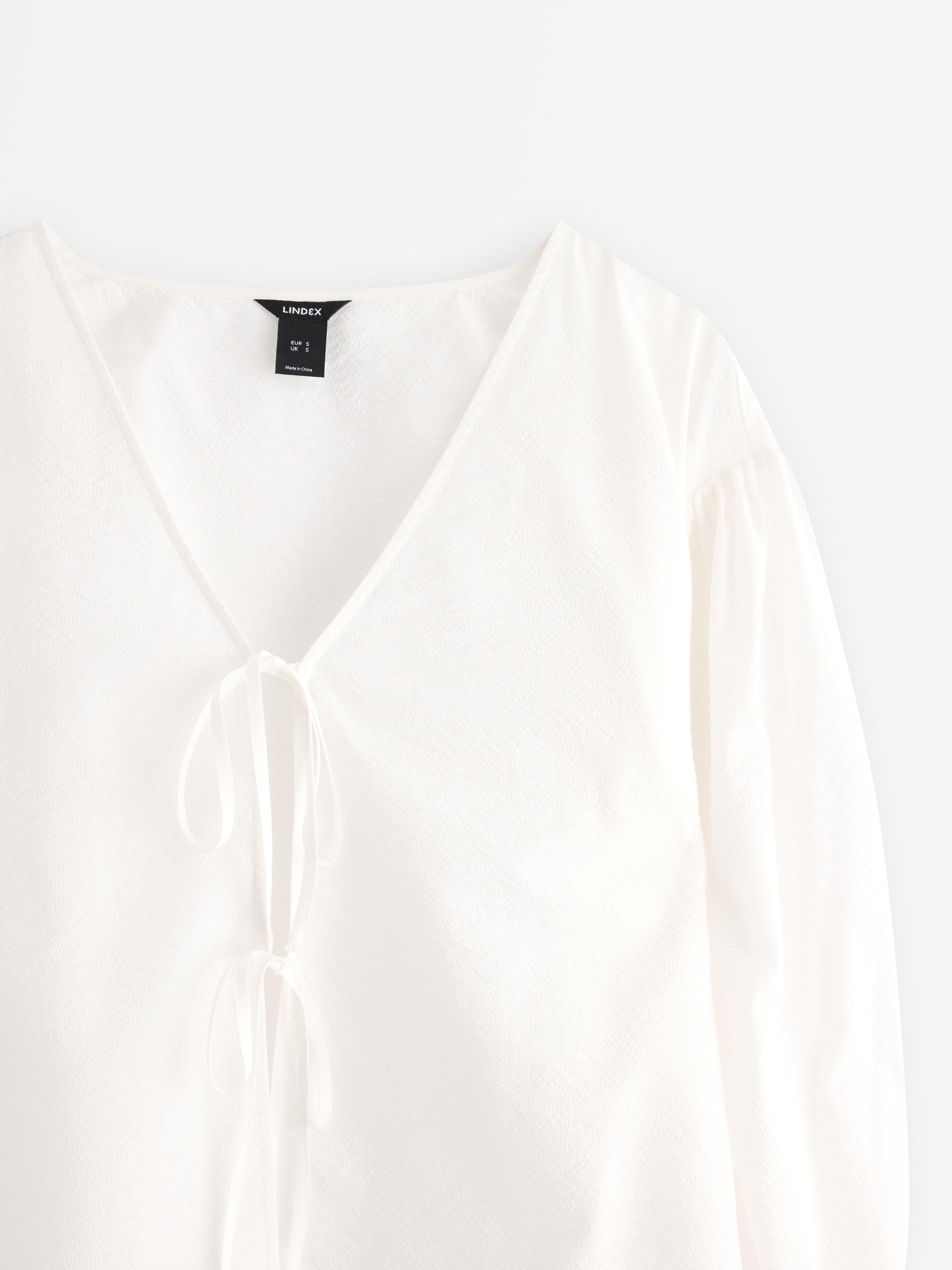 Bluse med knytedetaljer Off White