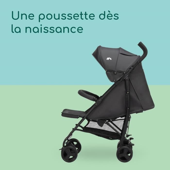 BEBECONFORT DUSK Compact Stroller, 1st Age, Ultra-Compact, Easy Fold, Birth to 4 Years, Up to 22 kg MINERAL GRAPHITE