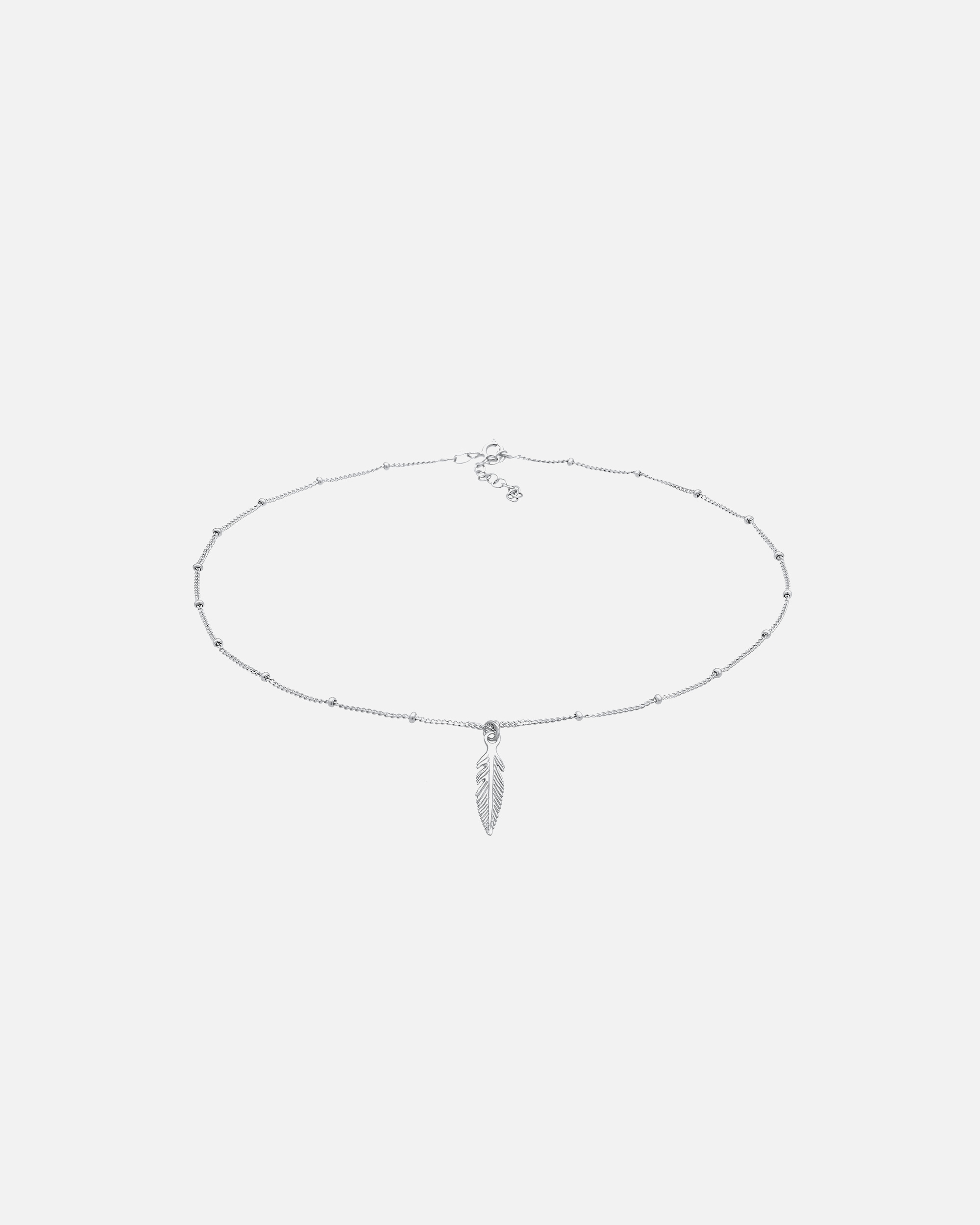 Elli Pendentif femme choker plume boho en argent sterling 925