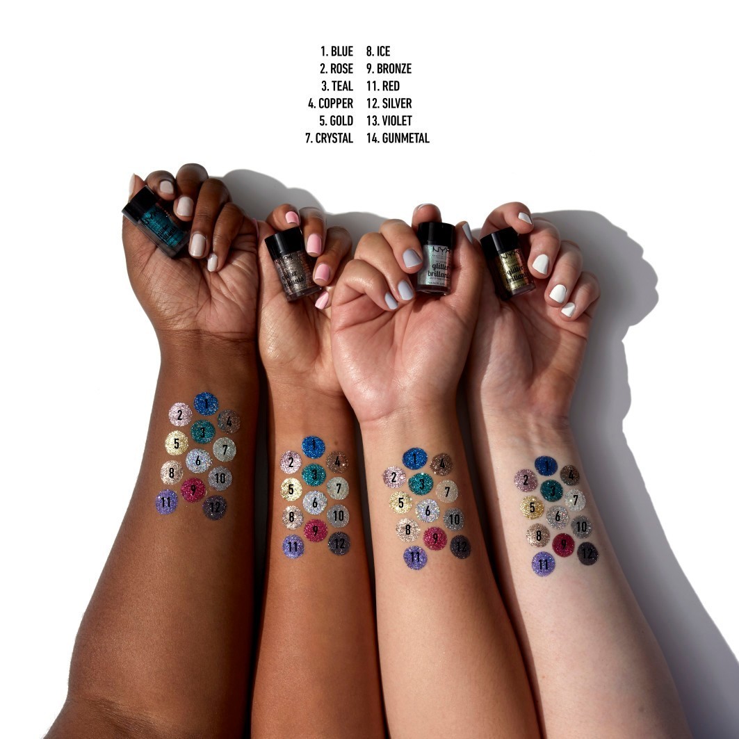 NYX Professional Makeup akių šešėliai „Pride Glitter Brilliants“ – 2,5 g