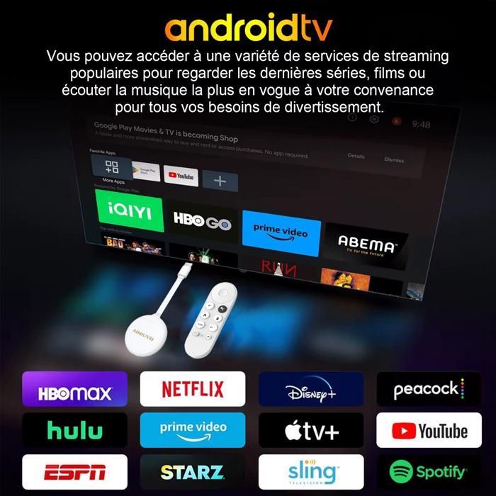 CAJA MULTIMEDIA - AIMIUVEI - Android TV Box - 4K UHD - Wi-Fi 6 - Asistente de Google integrado