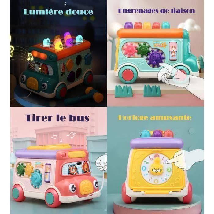 Huixin Jouet Musicaux 8 en 1 Jeu de La Taupe Jouet CamionJouet  Tirer Trieuse de Formes Jouets Dactivit pour Garon