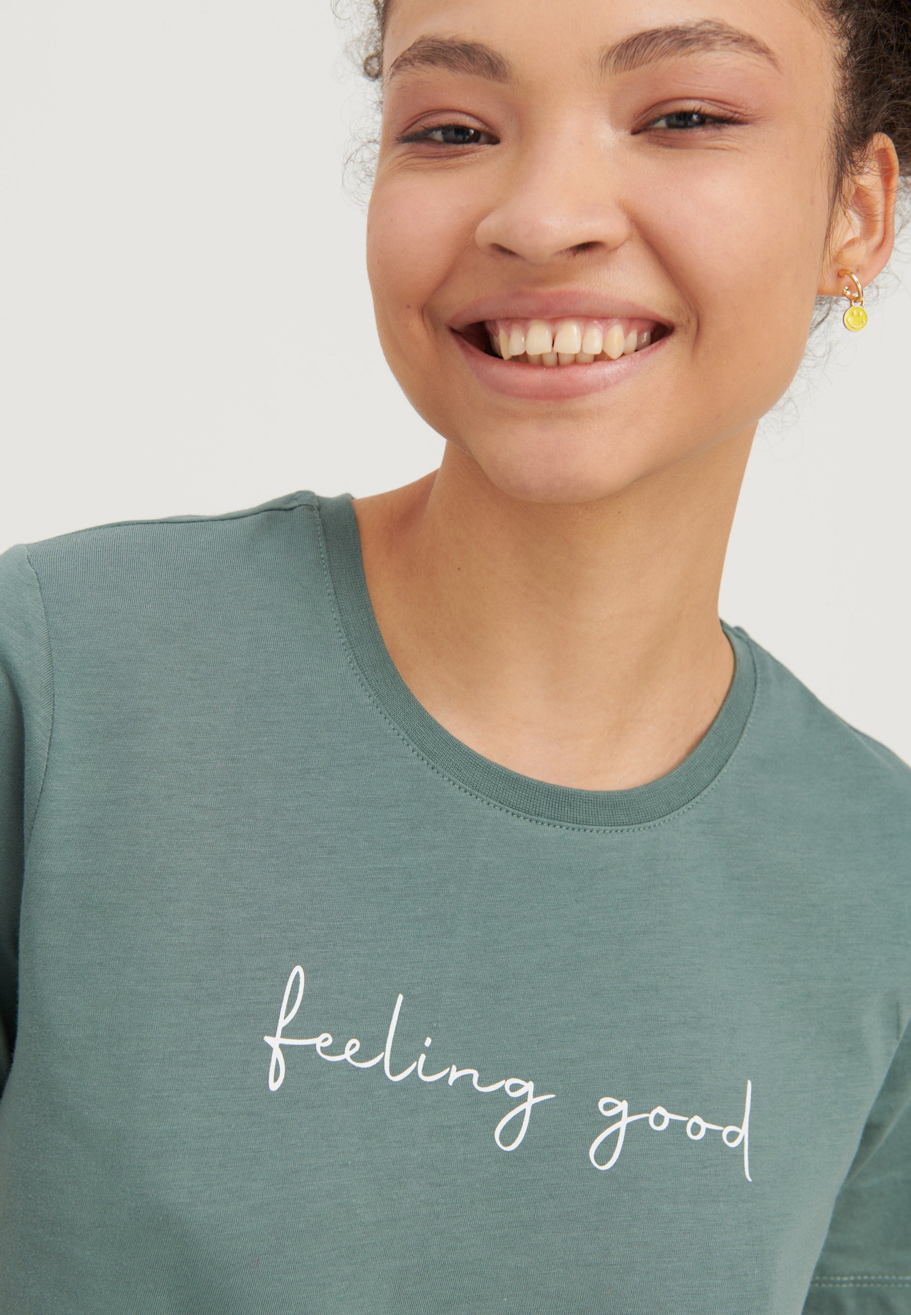 Lot de 2 t-shirts imprimés « Even&Odd » - turquoise/noir