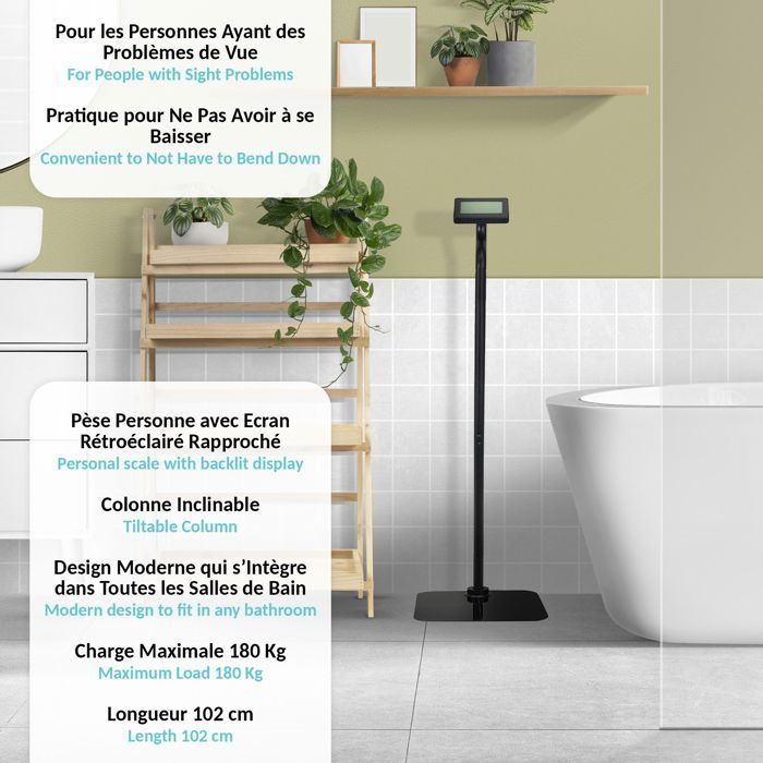 Pèse Personne FISHTEC Ecran LCD en hauteur