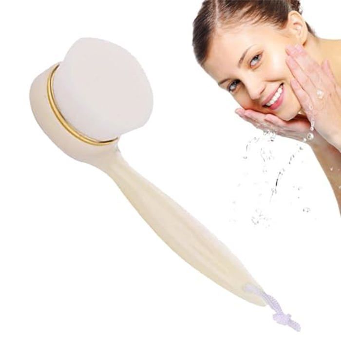Cepillo de limpieza facial ultrasuave con mango y orificio para colgar, cepillo de masaje para la limpieza de poros faciales, O