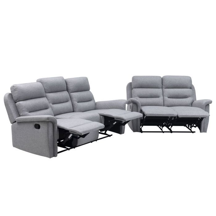 RELAXXO - Conjunto de sofá reclinável manual de 3 + 2 lugares em tecido