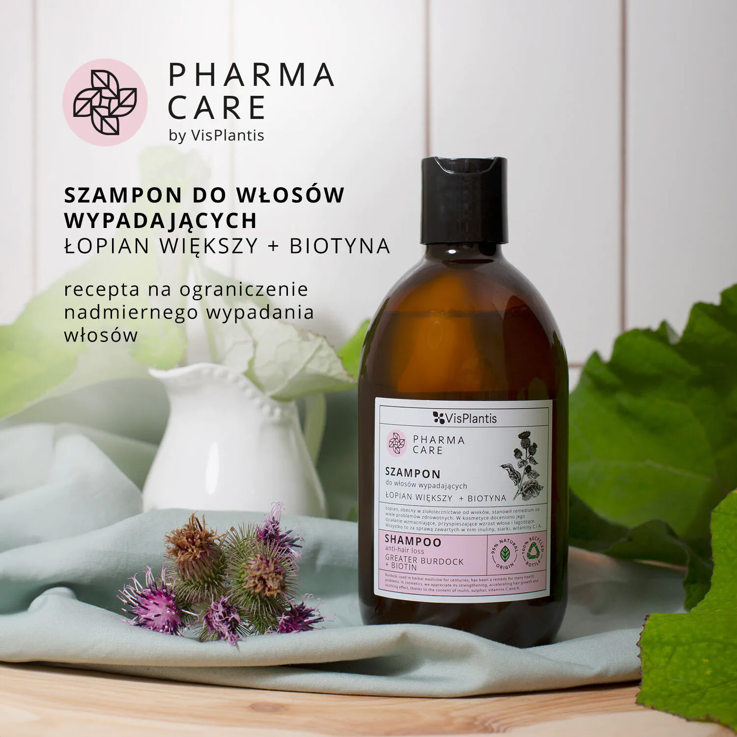 Vis Plantis Pharma Care Szampon do włosów wypadających z łopianem i biotyną