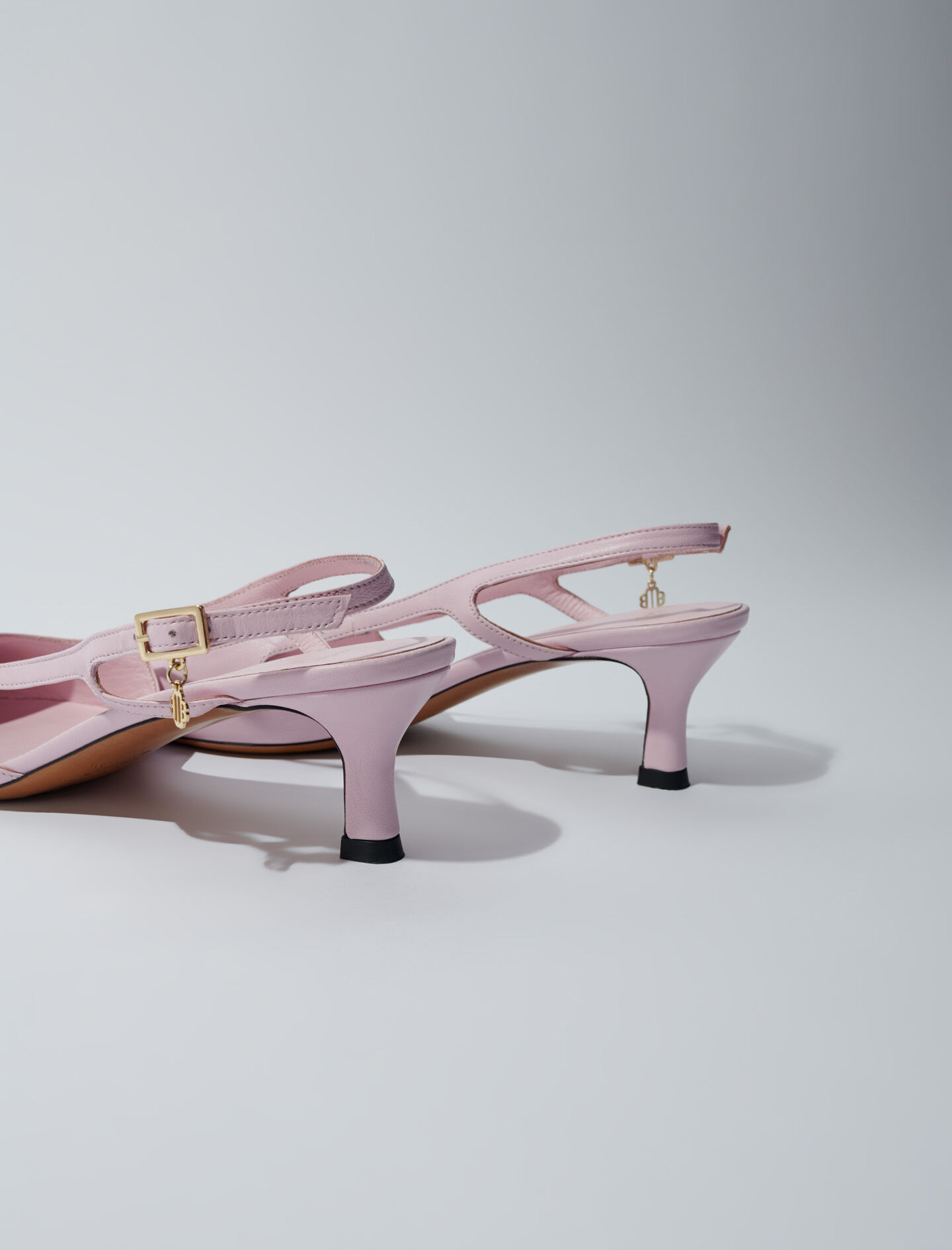 Puntige leren schoenen - Roze