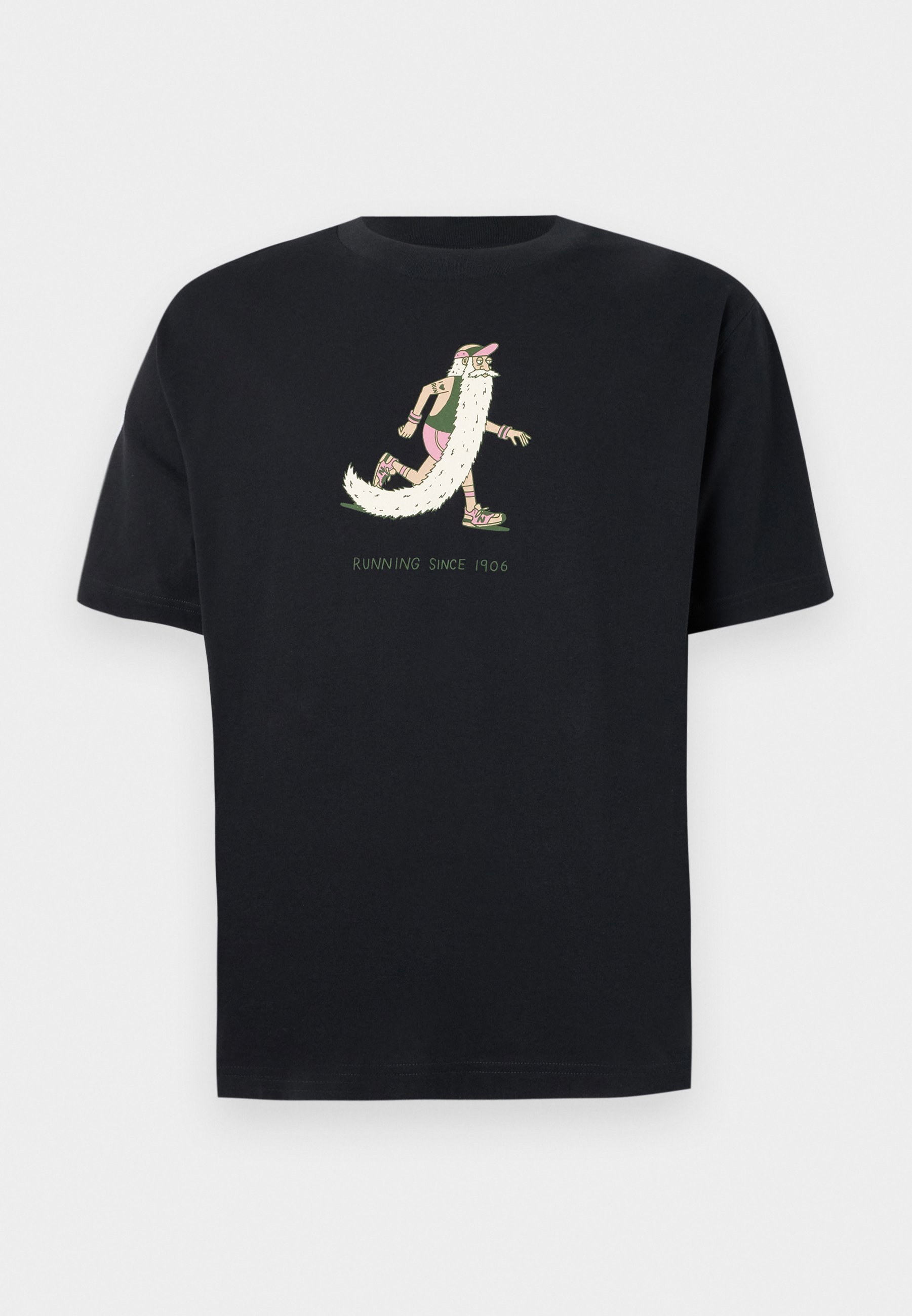 New Balance BEARDED RUNNER UNISEX - T-shirt met print - zwart