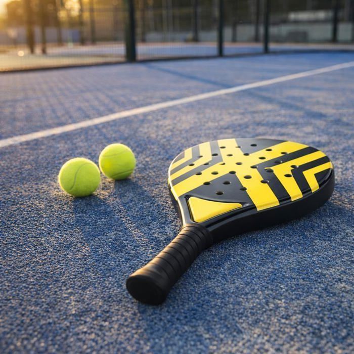 Padelschläger für Erwachsene – Padel-Tennisschlägerset für Anfänger und Fortgeschrittene, Profischläger (gelb)