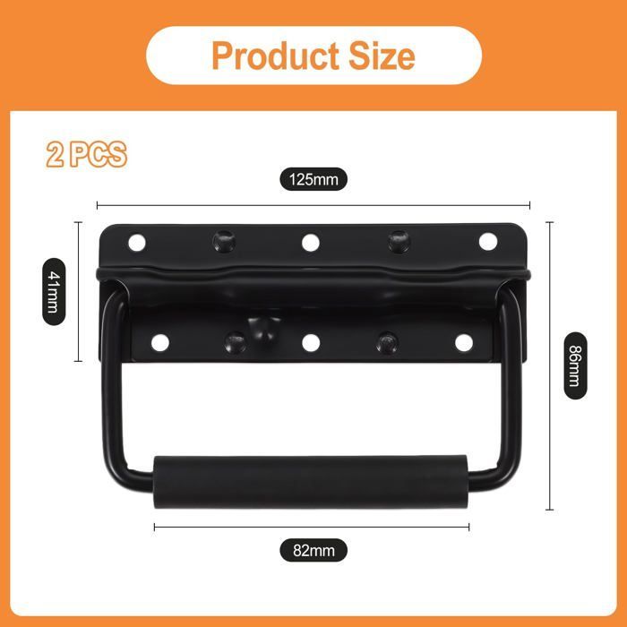 asas plegables con resorte de 125 mm para maletas, cajas de herramientas, repuesto, asa resistente.