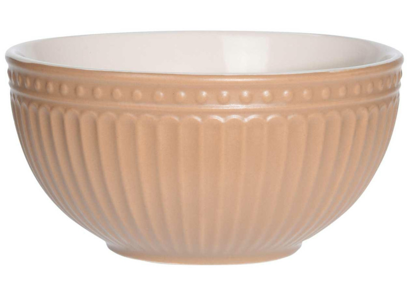 Miska z kamionki 610 ml beżowa 14 cm na zupy i potrawy
