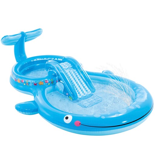  Centro De Juego Ballena Con Tobogán Pulverizador De Agua Intex