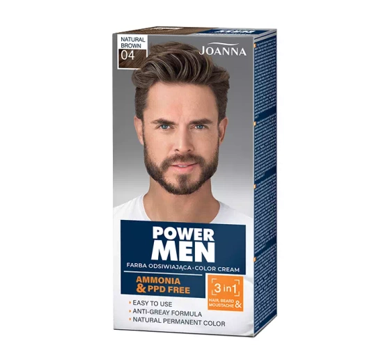 Joanna Power Men Color Cream farba do włosów dla mężczyzn 04 Natural Brown