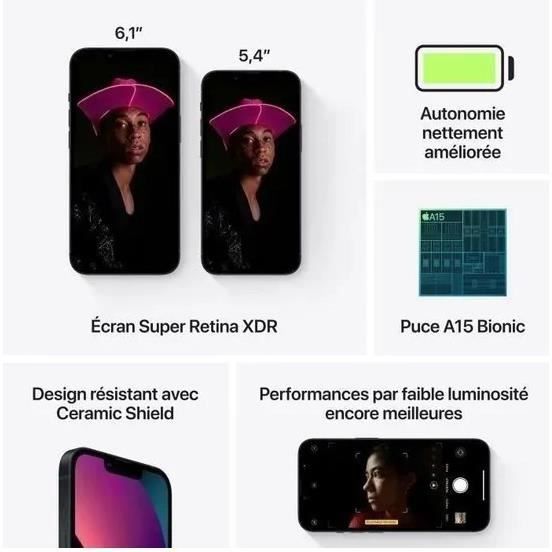 Apple iPhone 13 de 128 GB, color medianoche (2021) - Reacondicionado - Excelente estado