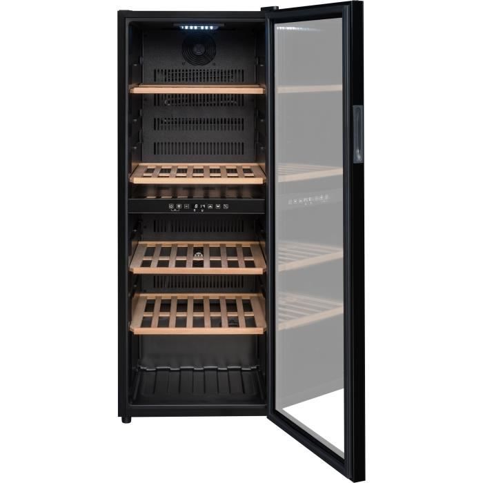 Serving wine cellar - LA SOMMELIERE - SLS90DZ - 91 bottles - Reversible glass door - Energy class G - 48 x 57.5 x 128.5 cm - Black