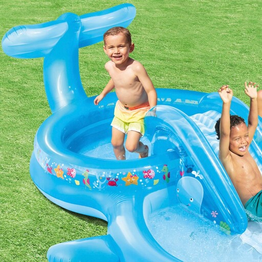  Centro De Juego Ballena Con Tobogán Pulverizador De Agua Intex