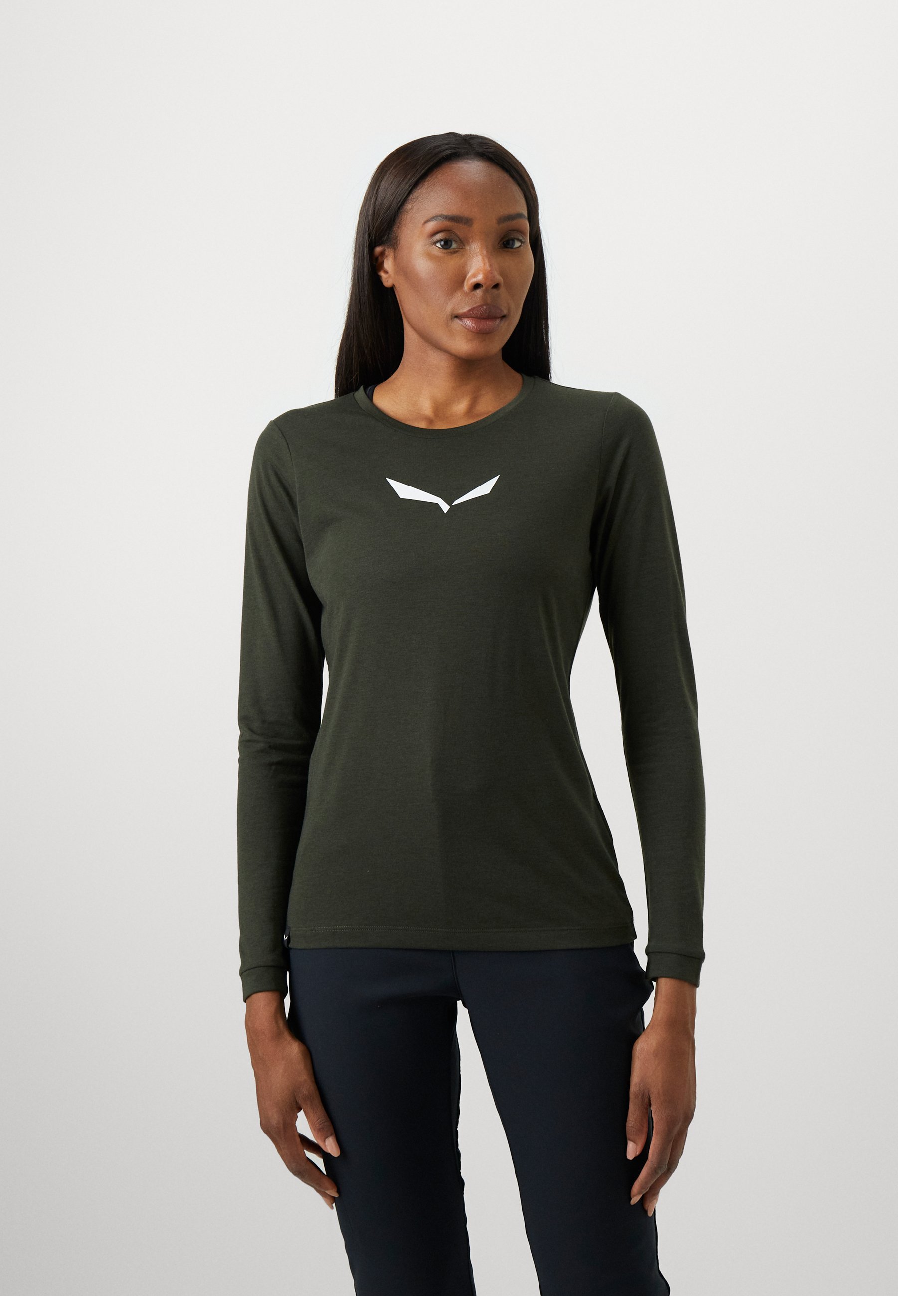 Salewa EAGLE DRY TEE - Top met lange mouwen - donker olijfgroen