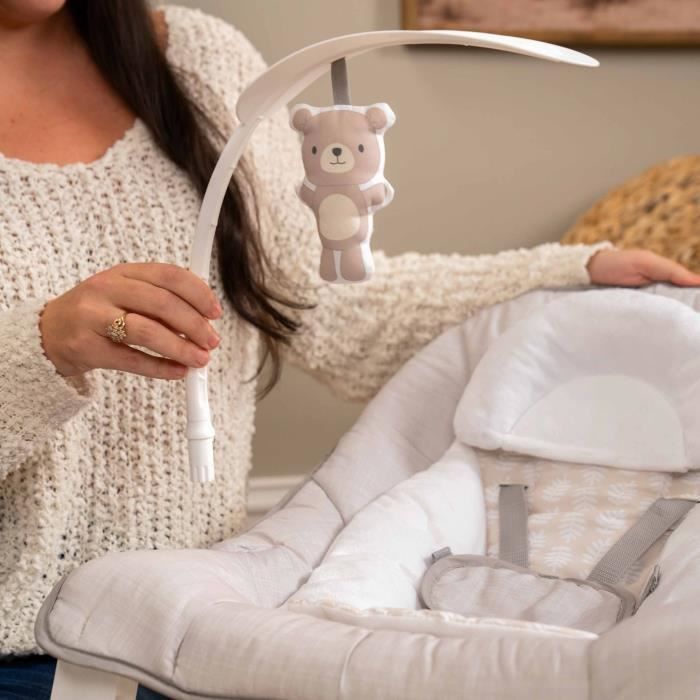 INGENUITY Keep Cozy 3-in-1 Muunneltava vauvan keinutuoli - Linden - 3 asentoa: Irrotettava lelutanko pehmoleluilla, jopa 18 kg