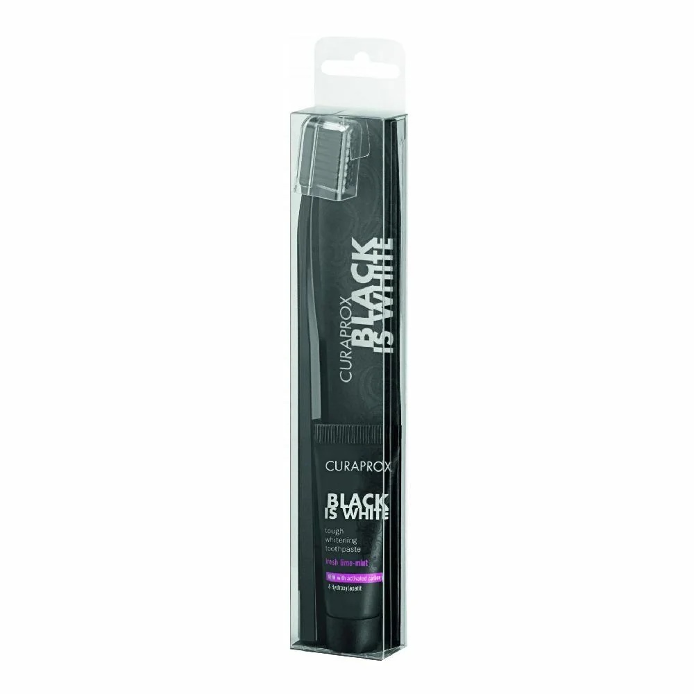 Οδοντόκρεμα λεύκανσης CURAPROX Curaprox Black Is White 1 x οδοντόκρεμα 10ml + 1 x οδοντόβουρτσα
