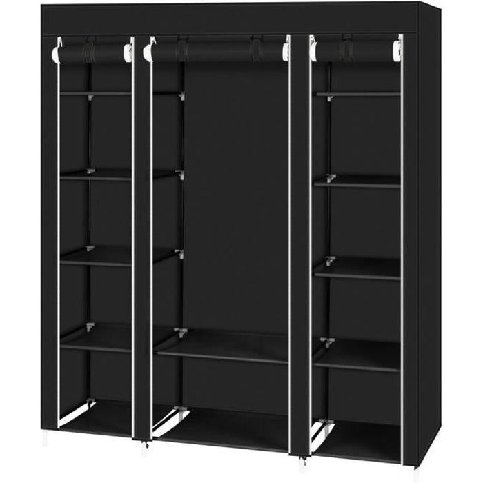 Armadio ALIGHTUP - Nero - 150 x 45 x 175 cm - 5 ripiani