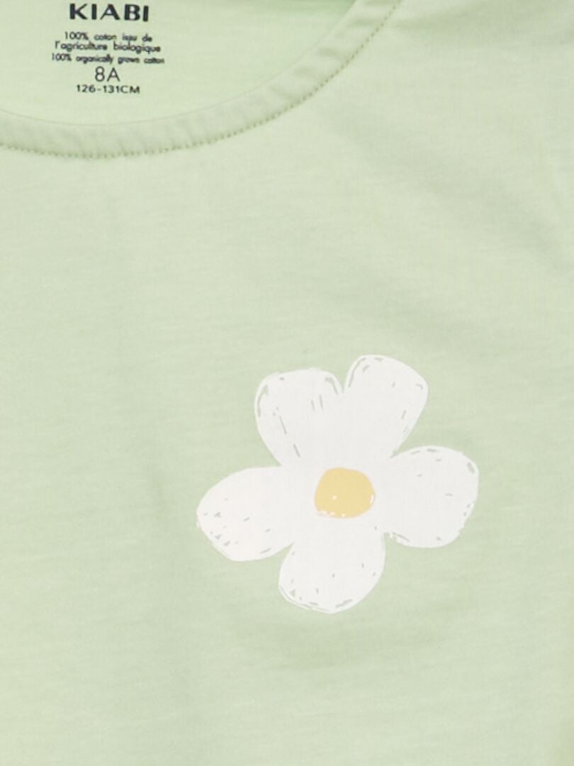 T-shirt van jersey met ruchesmouwen - WIT
