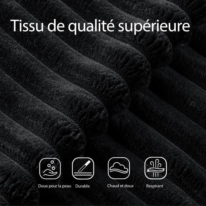 Divano angolare sinistro 263x171x59cm, 4 posti, forma libera, non richiede montaggio, divano a L con chaise longue, velluto a coste nero