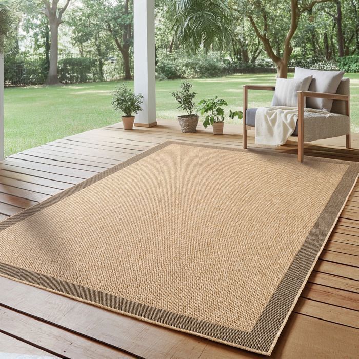 SIMPEX Binnen- en Buitenkleed – ideaal voor woonkamer, keuken, boho-stijl, terras, tuin en balkon, 120x170 cm