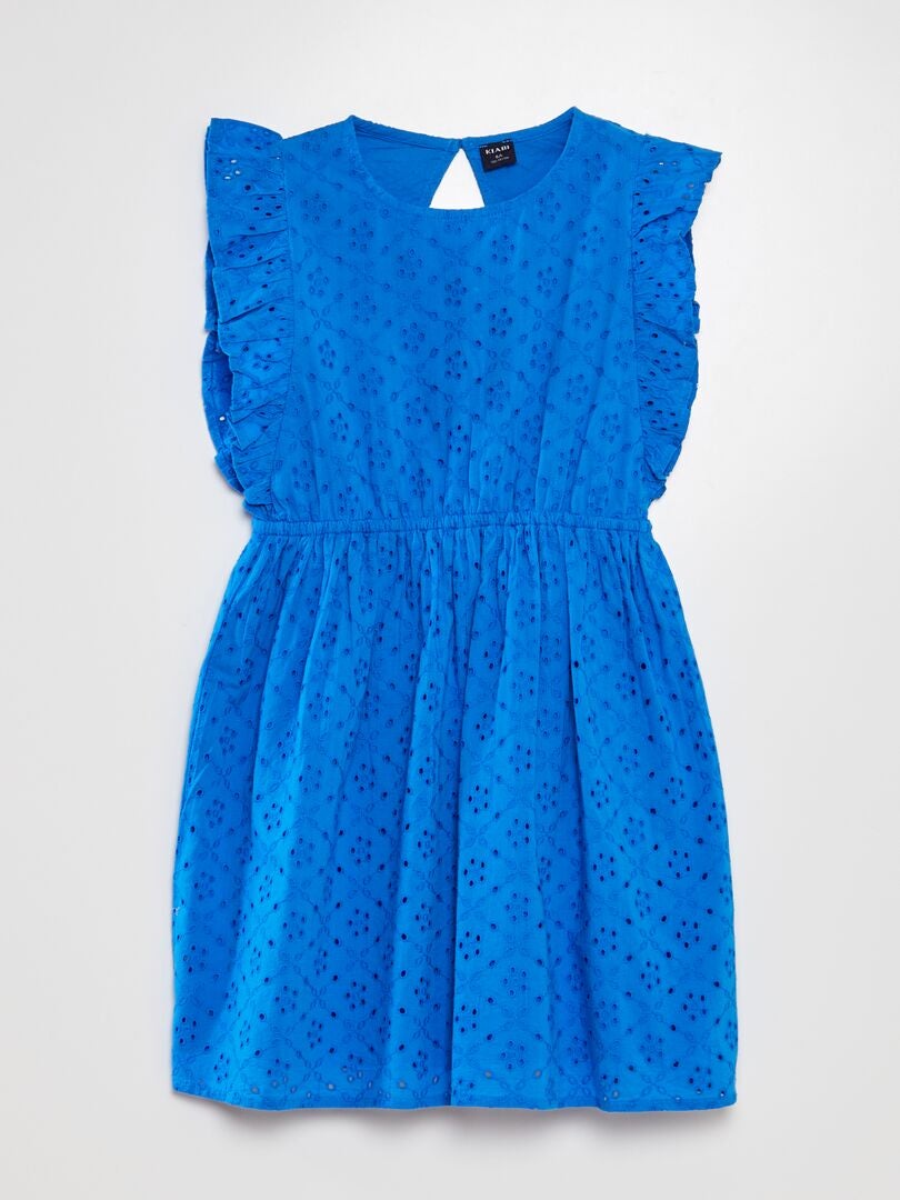 Vestido com costura inglesa - AZUL