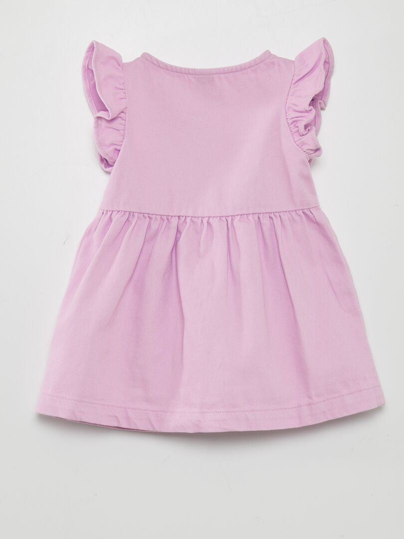 Vestido evasê com babados - ROXO