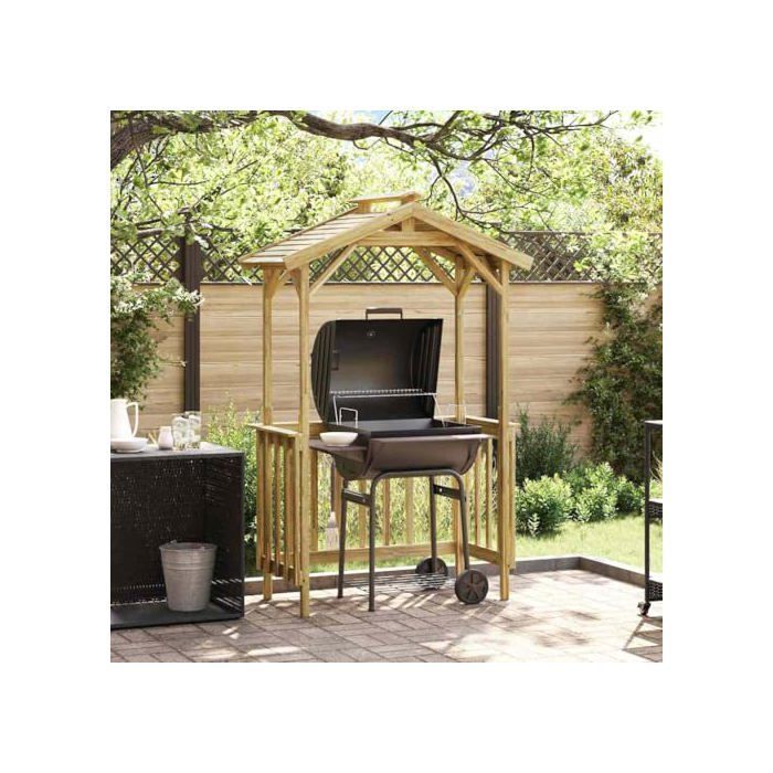 Abri hexagonal en bois pour jardin - vidaXL - Marron clair - Pin imprégné - 133.5x63x200 cm - Protection UV
