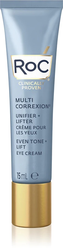 „RoC Multi Correxion Even Tone + Lift“ lyginamasis ir skaistinantis paakių kremas nuo raukšlių ir tamsių ratilų po akimis.