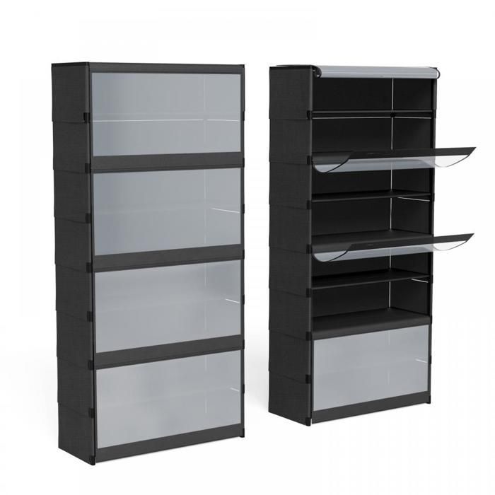 MILIEUVRIENDELIJKE OPBERGKAST - YQINGMAOY - ESTHETISCH - GROTE CAPACITEIT - 64*30*139 CM - ZWART