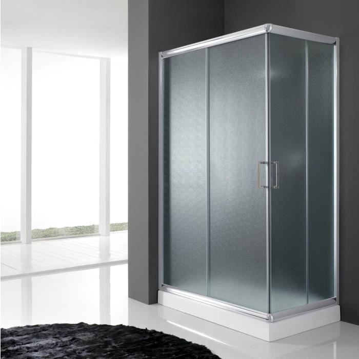 Mampara de ducha - IDRALITE - Alabama - Cristal de 6 mm - Reversible - 80x120 cm