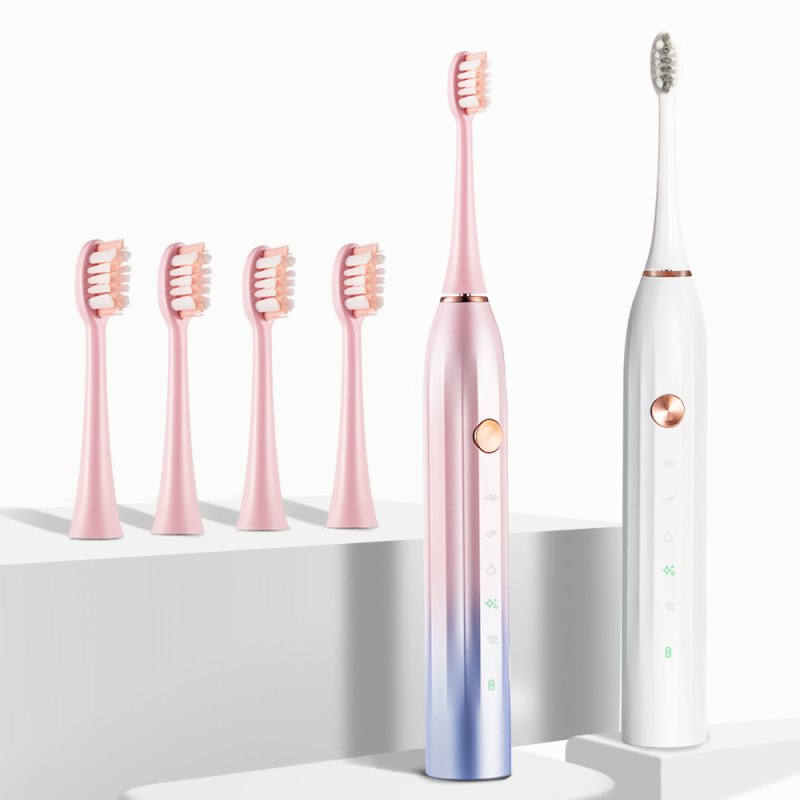 Brosse à dents électrique pour adultes UltraTooth avec brosse pour le visage, rechargeable rapidement par USB, étanche et 5 modes