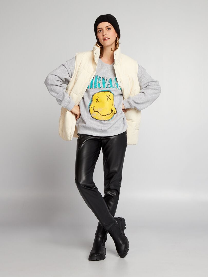 Nirvana-print sweatshirt - grijs
