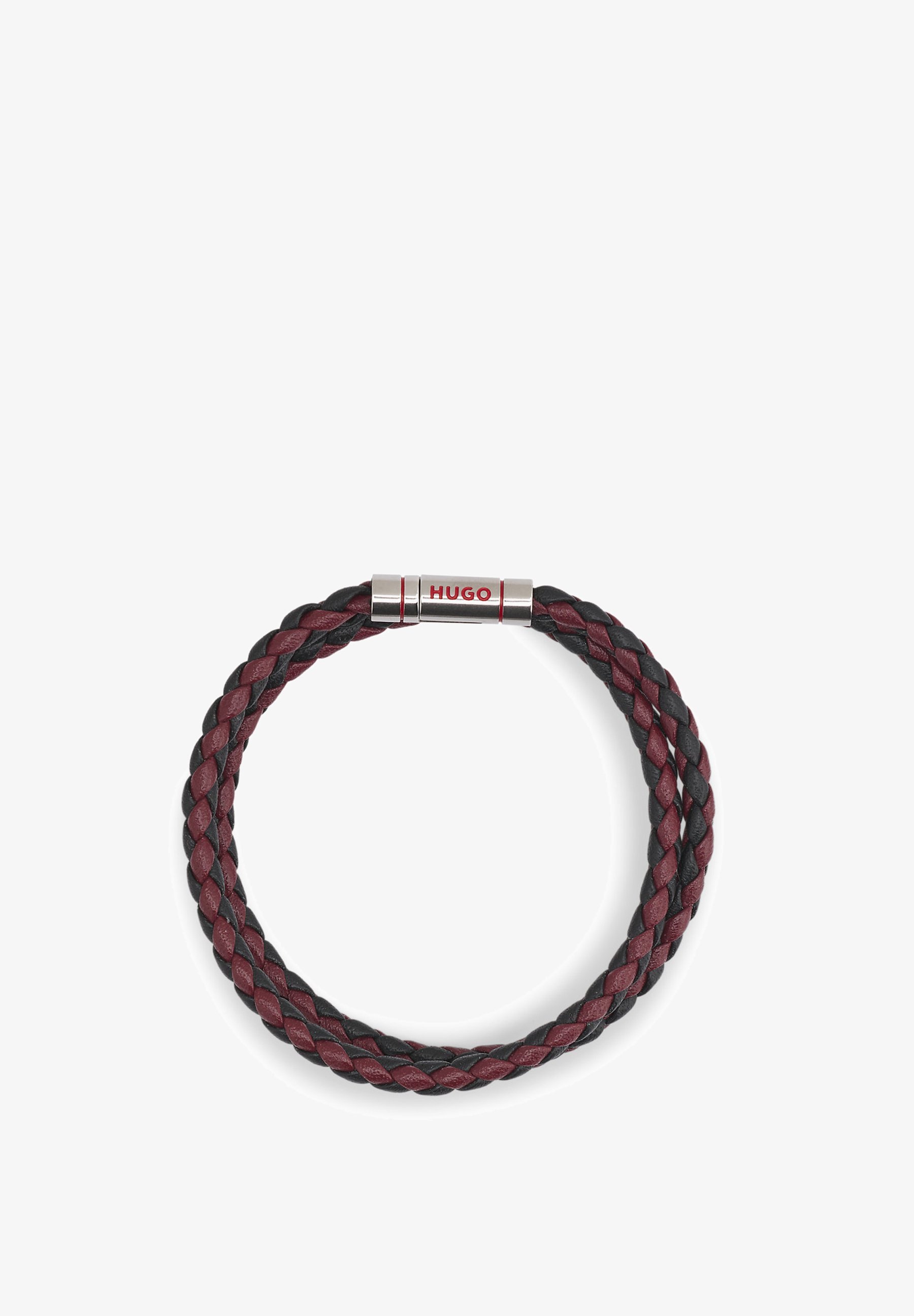 HUGO DOUBLEBRAID UNISEX - Armband - donkerrood