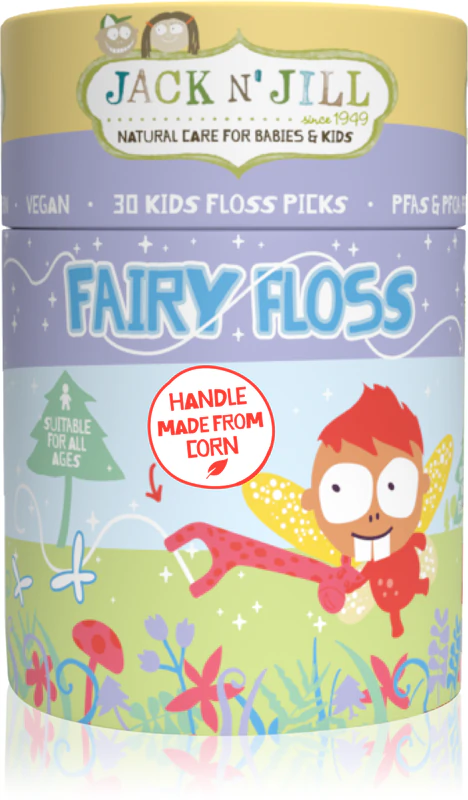 Palitos de dente Jack N' Jill Fairy Floss com fio dental para crianças