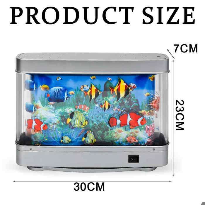 Acuario con iluminación LED y sistema de autopurificación, 30x23x7cm, multicolor