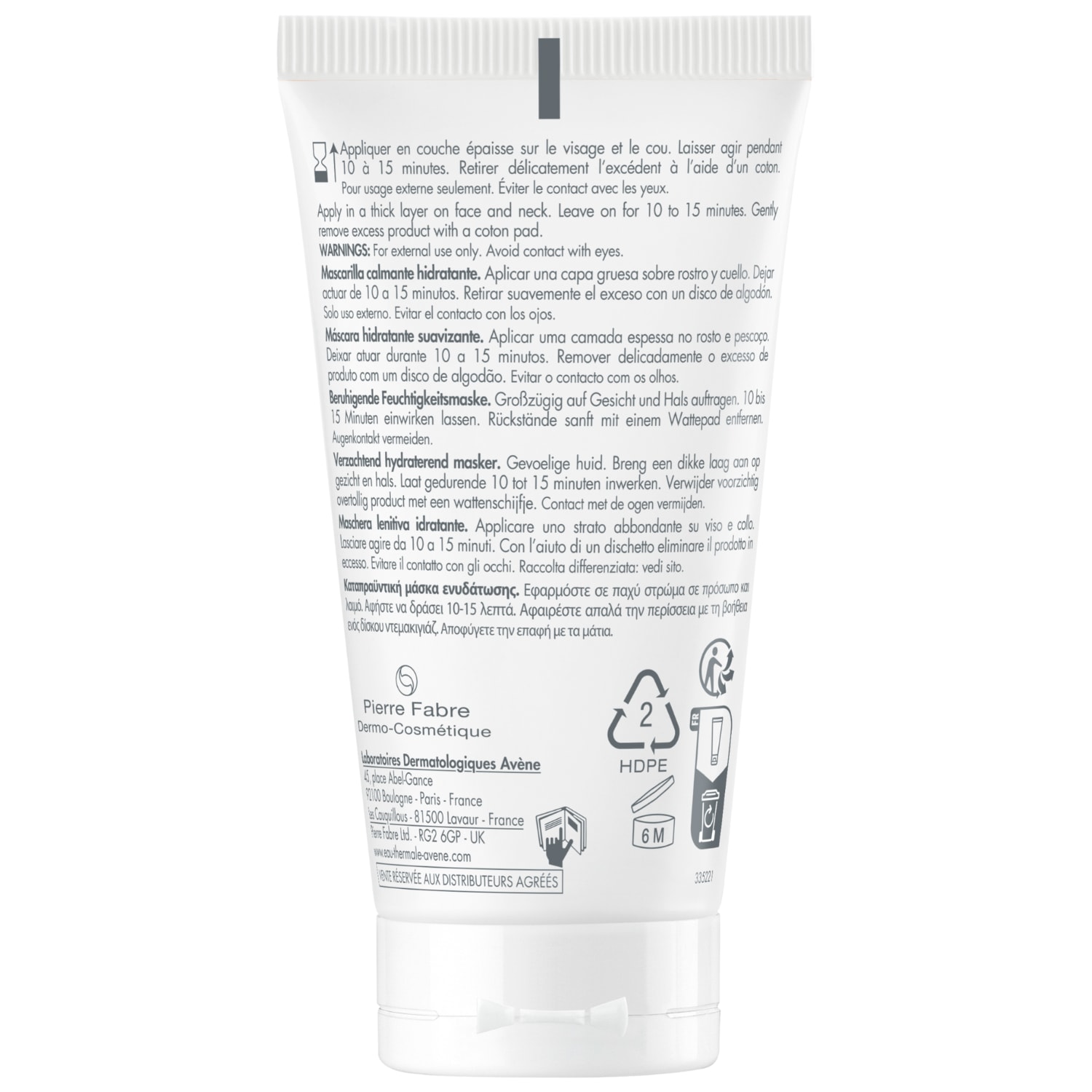 Avène Mascarilla Hidratante Les Essentiels Les Essentiels Mascarilla Hidratante Calmante - 50ml