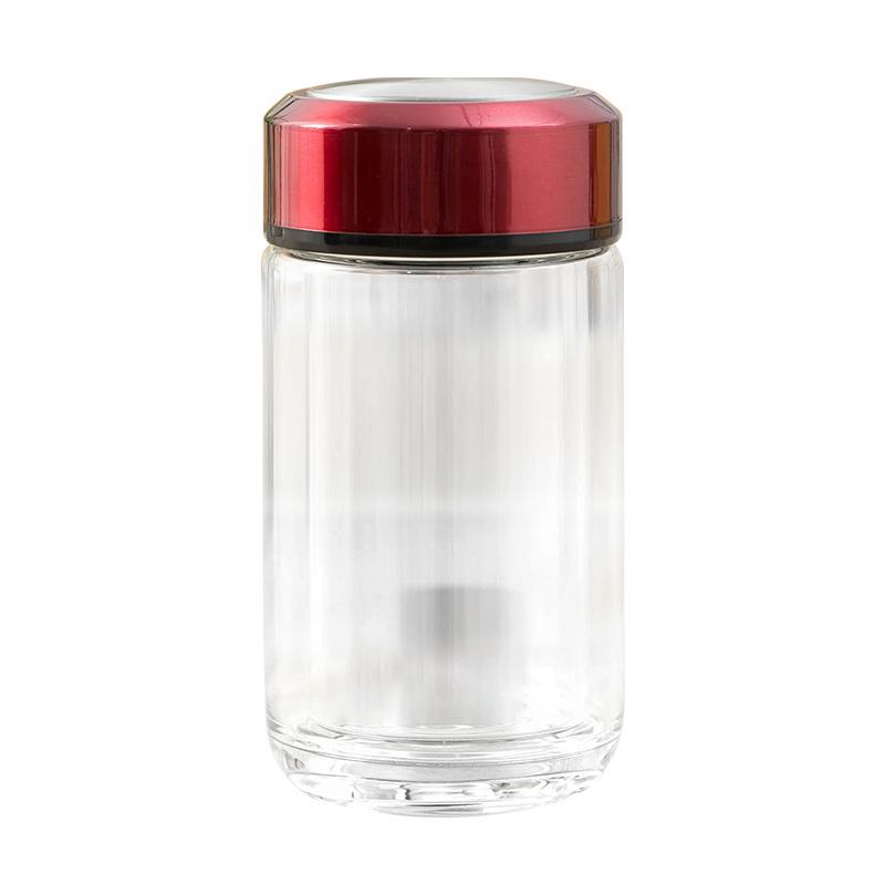 Mini bottiglia d'acqua portatile in vetro, bottiglia d'acqua in cristallo, semplice, nera, 150 ml, 220 ml, bottiglia d'acqua in vetro, bottiglia fatata, stile coreano FF70P